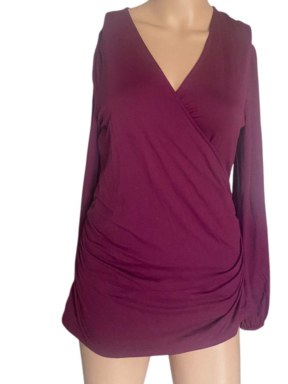 Boden Women’s Burgundy Wrap-Style Long Sleeve Top Size 8 - Picture 3 of 12